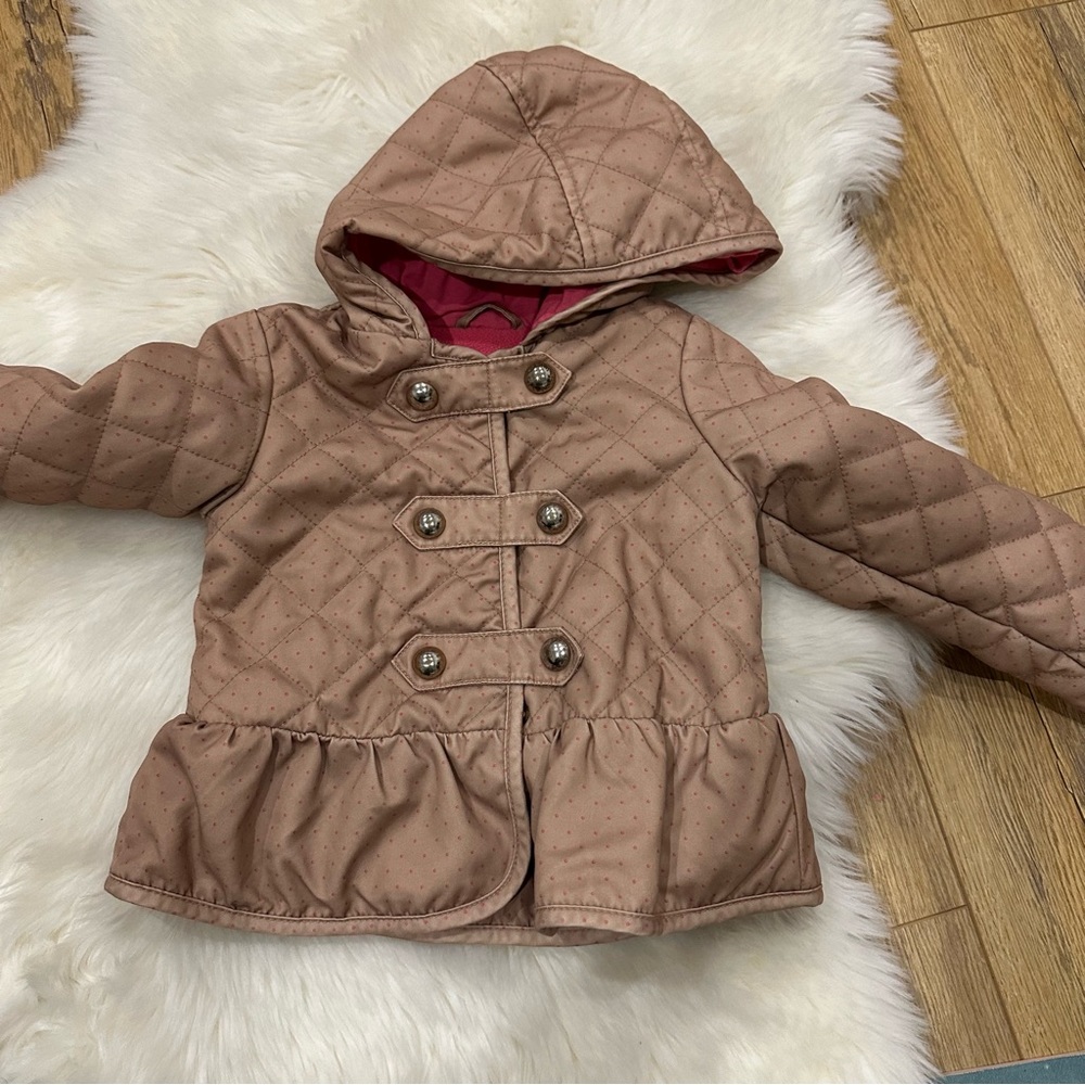 Gold Quilted Polka Dot Peacoat
